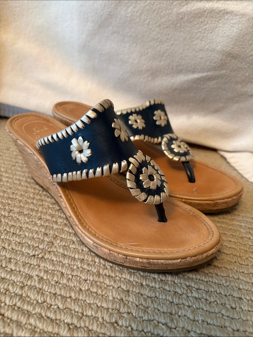 Jack Rogers Navy Wedges